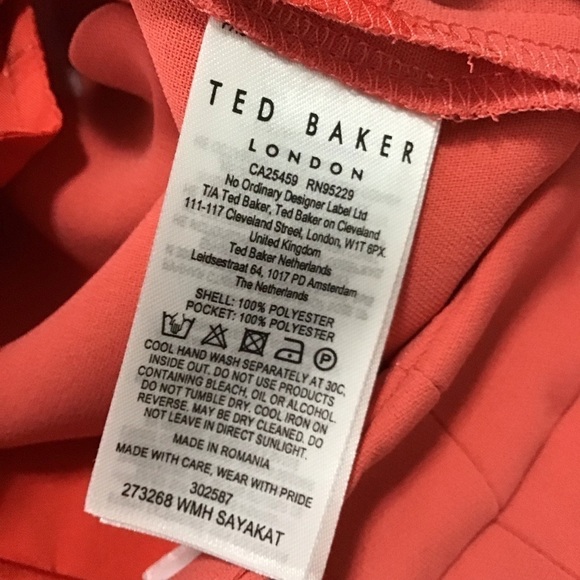 Ted Baker Sayakat Tailored Wide Leg Trouser in Coral Ted Baker Size 1. - Picture 9 of 10